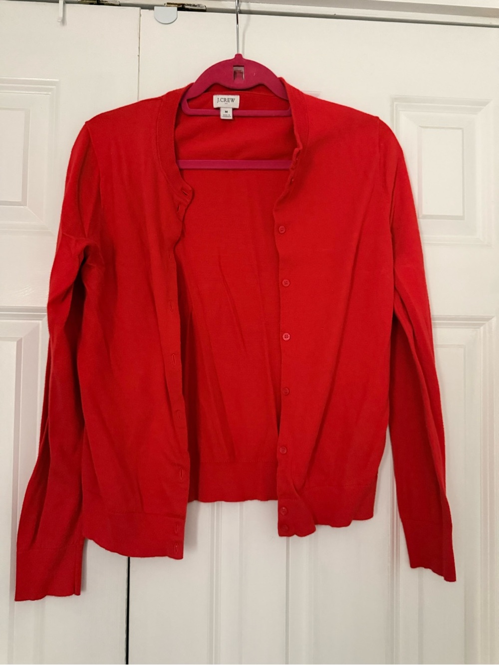 J. Crew Bright Red Women's Button-Front Cardigan